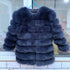 70CM 4in1 New Fast Shipping New Fashion Women Fashion Real Natural Fox Fur Long Coat Jacket for Winter Warm Over Coat